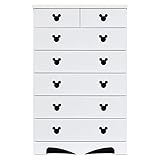 アルファタカバ ディズニー家具ハイチェスト75-6ポップミッキー(ホワイト)取っ手ブラック