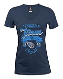 NFL Tennessee TitansレディースBaby Jersey半袖VネックTシャツ、XL、海軍