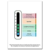 Energy Saving Eco Room Thermometer (White) - Latest Easy Read BGOR Colour Changing Technology - Save