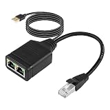 SinLoon 1000Mbpsネットワークタップアダプター1オス-2メス 高速1000/100Mbpsイーサネットスイッチ USB電源ポート付き コンピューター、ハブ、スイッチ、ルーター、ADSL、セットトップボックス、デジタルテレビに対応