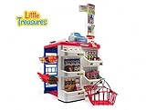 [リトルトレジャー]Little Treasures home supermarket pretend toy playset Complete with hand basket, cash regi