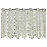 カフェカーテン ナチュラルフラワー 13694 ベージュ 45cm丈 × 巾200cm (ミラー ウォッシャブル)