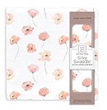 SwaddleDesigns Silky Swaddle Watercolor Poppies Viscose from Bamboo Pink [並行輸入品]
