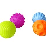 dushow Texturedマルチボールセット/ベビーSensoryボールセット/ソフトボール教育玩具4pcs