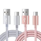iPoto USB Type C ケーブル 【2本セット＆1.83m】 QC3.0対応 急速充電 スマホ充電 Android iPad Air4, iPad Pro アンドロイド多機種対応 (シルバー+ローズゴールド)