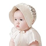 秋 子供ベビー 白 綿ニット帽子 レースキャップ 3-18ヶ月 赤ちゃん キッズ 薄いコットン帽子 可愛い レース　 (白)