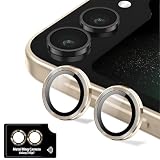 Kakuki for Galaxy Z Flip7 SC-55F SCG35 カメラフィルム ギャラクシーZ Flip 7 用 カメラ保護フィルム 薄型 強化ガラス 耐衝撃 独立型 露出オーバー防止 アルミ合金 カメラカバー(ゴールド)