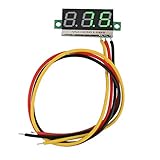 Akozon 0〜100V　DC電圧メーターLED表示電圧計 　車　自動車用電圧テスター(緑)