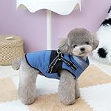 Bornoon 犬 服 冬 ドッグウェア ペット 服 秋冬 防寒 コート 小型犬 犬 ジャケット 秋冬服 可愛い ペット服 犬服 防水 防雪 暖かい 犬 ベスト 裏起毛 防寒 保温 暖かい 冬服 お散歩お出かけ アウター (ブルー, XL)