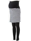 Angeliebe エンジェリーベ マタニティ ハラマキ 付 タイト スカート レギンス 妊婦 産前 産後 スパッツ フリー ブラック ボーダー × ブラック 24005 24005100