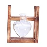 Fenteer 美しい　木製　ヴィンテージ　ガラス　卓上水耕作　愛ハーブ　花瓶　3タイプ選べる - 1