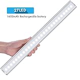 Cshidworld センサーライト 人感センサー 27 LED USB充電式 クロゼット/タンス/本棚/部屋/階段/などに最適 高輝度　省エネ　超実用 貼り付け型 (27LED, 昼光色)