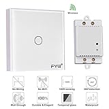 ワイヤレスリモートコントロールライトスイッチキット、RF no配線コードレスforハロゲン/電球/ CFL /蛍光灯/ LED /天井ライトランプ、簡単なインストール、防水( 1スイッチ、1レシーバー