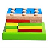 【ノーブランド品】木製　積み木　パズルゲーム　多彩　子供　知育玩具　想像力と訓練　良い贈り物