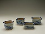 お買い得　中国ミニ山水画盆栽鉢　4点セット（Ａ）