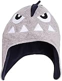 Kapital K Boys Grumpy Monster Appliqued Polar Fleece Hat Grey Heather Medium [並行輸入品]