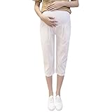 XFentech 女性の マタニティレギンスウエスト調節可能 3/4 パンツ 非常に快適な パンツ