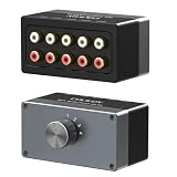 Cubilux AS-R4 4チャンネルRCAオーディオセレクター、双方向4ウェイステレオRCAAUXスイッチャー、1入力から4出力/4入力から1出力。