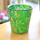 ガラス製鉢カバー：ボーテガラスポットc*　16ｃｍ(内径14.5)Ｘ16ｃｍ【5号鉢用】 (グリーン)