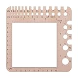 編み針 - ポータブル編み定規 |耐久性のあるゲージ測定ツール |軽量編み針ゲージ |木製編み物かぎ針編み |教室 学校 家庭用のかぎ針編み