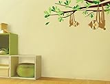 Pop Decors PT-0124-Vb Beautiful Wall Decal, Sloths and Branches, 47" [並行輸入品]