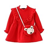 WIN キッズワンピース フォーマル女児 キッズ 服 子供 長袖 女の子 ガールズ ワンピース 韓国スタイル 結婚式 発表会 入園式 入学式 卒園式 卒業式 七五三 パーティー (80cm, レッド)