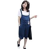 SALICO マタニティ オーバーオール ウエスト ゆったり ショートパンツ オールインワン レディース (フリー, ネービー)