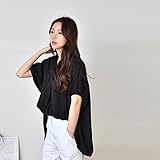 【tn180579032】スキッパー風マタニティシャツワンピースチュニック ブラック