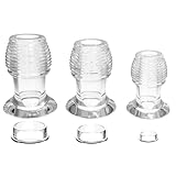 中空ディルド アナルプラグねじ山 アナルディルド女性用 蓋付きあなるぷらぐ 観察用トンネル式プラグ あなる拡張器具 多種用途 アダルトぐっず ｓｍプレイ用ディルド 初心者用アナル責め-ホワイト||3点セット