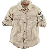 Carter's(カーターズ) ダブルポケットボタンフロントシャツ ブラウン トップス半袖シャツ 4歳【並行輸入】