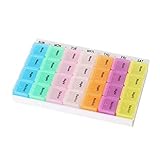 chrikathy Weekly 7日ピルボックス28グリッドキット薬ボックスシースルーColoured Lidsオーガナイザー家庭用大容量ポータブルプラスチックストレージケースのAM PM Morn