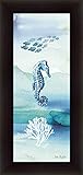Sea Life VII no Borderリサ・監査Ocean水彩タツノオトシゴアートフレーム画像壁装飾 WA-16810-ES-8x20