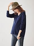 Angeliebe エンジェリーベ マタニティ 授乳しやすい Vネック ニット 妊婦服 産前 産後 長袖 フリー ネイビー 22160 22160200