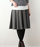 Angeliebe エンジェリーベ マタニティ 産前 産後 対応 フィット ポンチ フレア スカート ( 2レングス展開 ） 妊婦服 仕事着 S ～ M ミモレ 丈 杢 グレー 21622 21622