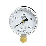 uxcell 圧力計 空気式圧力計 0-0.4MPa 14mmスレッド径 空気圧縮機 ダイヤル