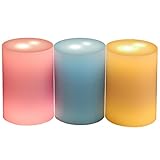 Air Zuker Miniフレイムレスキャンドルfirefly-effect Candleライト、充電式バッテリー内蔵、リアルワックスシェル – 3のセット