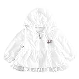 WIN キッズ ラッシュガード パーカー 長袖 UVカット 日焼け防止 吸汗 速乾 水着 夏 海 上着 パーカー 紫外線カット 水着パーカー UVカット (90cm, ホワイト)