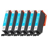 BINGSTARONE SAT 互換インク エプソン用 EPSON用 SAT インク サツマイモ インク SAT-LC ラトー シアン 6個 対応機種:EP-712A EP-813A EP-713A EP-814A EP-714A EP-815A EP-715A EP-816A EP-716A EP-812A【大容量/残量表示対応/個包装】