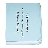 CafePressテコンドー – Tenets baby blanket – スーパーソフトベビー毛布、新生児おくるみ 標準 ブルー 051456970825CD2
