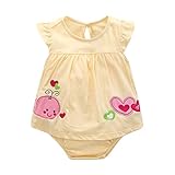 エルフ ベビー(Fairy Baby)ベビー服 ワンピース 半袖 夏用ロンパース 女の子 可愛い イエロー 3M