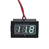 DROK®DC 30V電圧メーターミニ電圧計グリーンLEDデジタル表示パネル防滴型電圧検出器車のバッテリーモニター車の自動車オートバイの電圧テスター