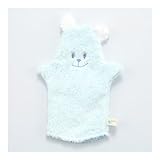 ベイビーチアー (baby cheer) 日本製 無撚糸タオル バスミトン ブルー くま