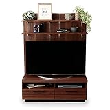LOWYA （ロウヤ） テレビ台 テレビボード 国産 木目調 引き出し 収納 高さ調節 飾り 棚 大型 ハイタイプ 異素材MIX シンプル おしゃれ 幅120cm ブラウン 新生活