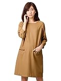 Angeliebe エンジェリーベ マタニティ ワンピース 授乳口 付 ウール 混 サック ワンピ 産前 産後 妊婦服 11号 キャメル