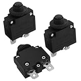 uxcell 過負荷プロテクター　AC 125V / 250V 15A 2ピンリセットサーキットブレーカー3本入り