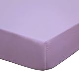 Zoe Solid Purple Cotton Crib Fitted Sheet by The Peanut Shell
