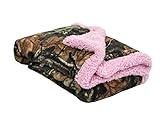 Baby Infant Camo Accent Soft Sherpa and Plushed Lined Coral Fleece Gift Blanket (Soft Pink) by Trail