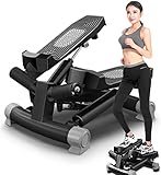 AORTD 健康ステッパー エクササイズバンド/モニター付き 全身トレーニング 足踏みステッパー 静音設計 コンパクト ミニステッパー 足踏み健康器具 自宅トレ