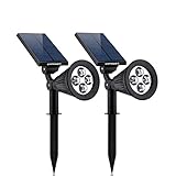 ガーデンライト 防水 URPOWER 4led ソーラーライト パスライト 防犯ライト 外灯 アウトドアライト 夜間自動点灯 太陽発電 省エネ 屋外照明/軒先/駐車場/庭先/玄関周りなど対応 (2)