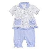 (ミルクボトル)Milk Bottle ドット柄 クリスタルボタン パジャマ 上下セット 女の子 baby 80 90 95(SX-サッ